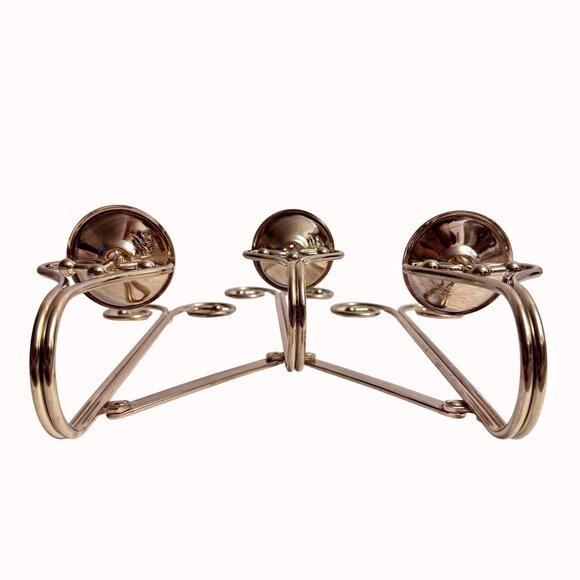 Hollywood Regency Brass Wall Sconce Triple Taper Candle Holder VTG 70s Elegant - Picture 5 of 15